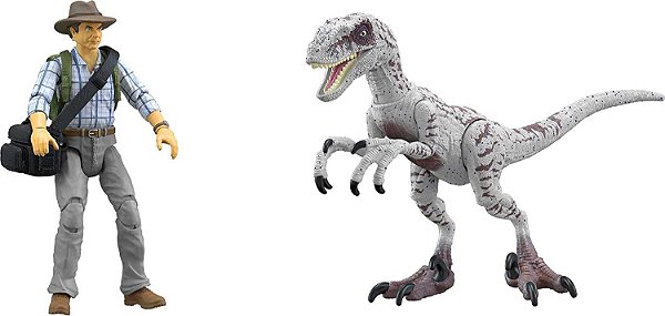 ALAN GRANT E VELOCIRAPTOR JURASSIC PARK 3 HAMMOND COLLECTION MATTEL